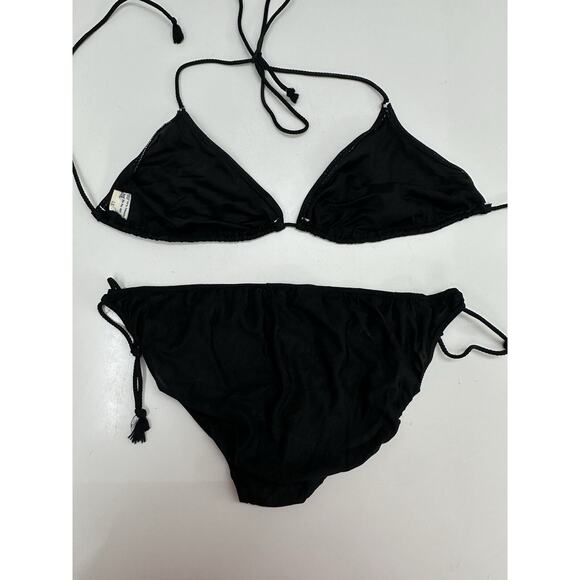 Naturana Womens Swimsuit Bikini EUR Size 44 Black Vintage Two Piece Triangle - Picture 2 of 13
